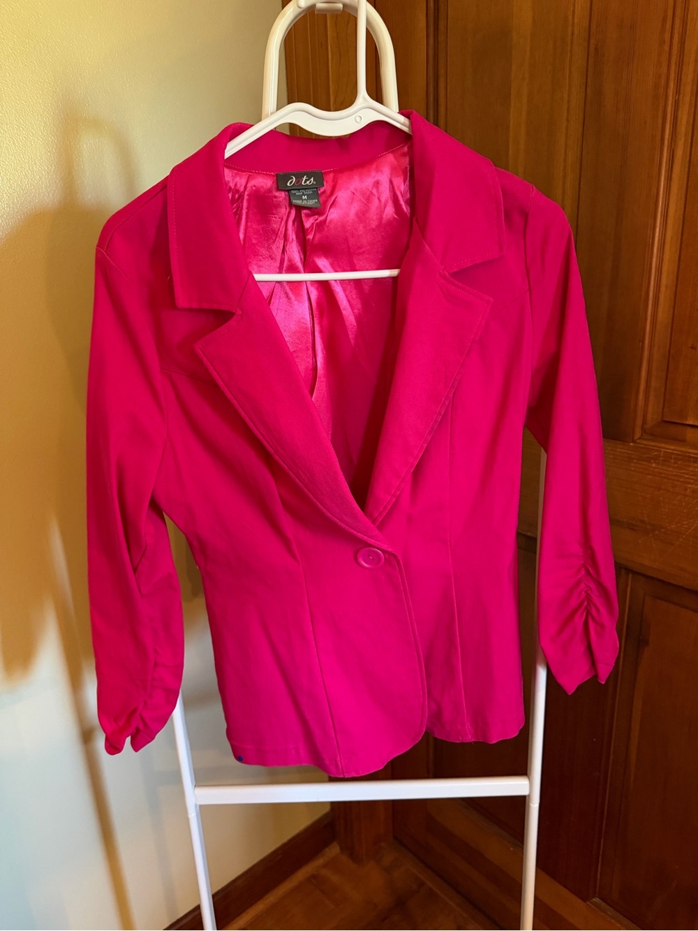 Dots Vibrant Pink Tailored Blazer Jacket